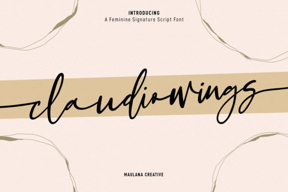 Claudio Wings: A Slanted Fancy Modern Script Font for Digital Brands