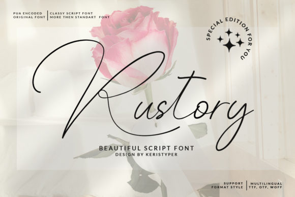 Rustory: A Delicate Script Font for Editorial Elegance